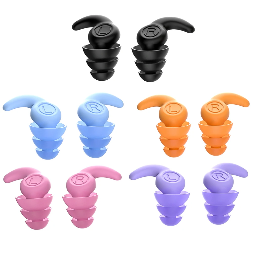 

Silicone Ear Protector Waterproof 3 Layers Swimming Earplugs Noise Canceling Sleep Earplugs anti-noise Plugs Ear Protection