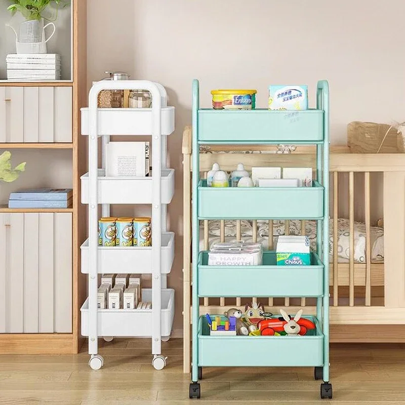 Storage Rack Multi-storey Salon Trolley Shower Room Belt Wheel Multi-function Salon Trolley Metal Save Space Carro Furniture