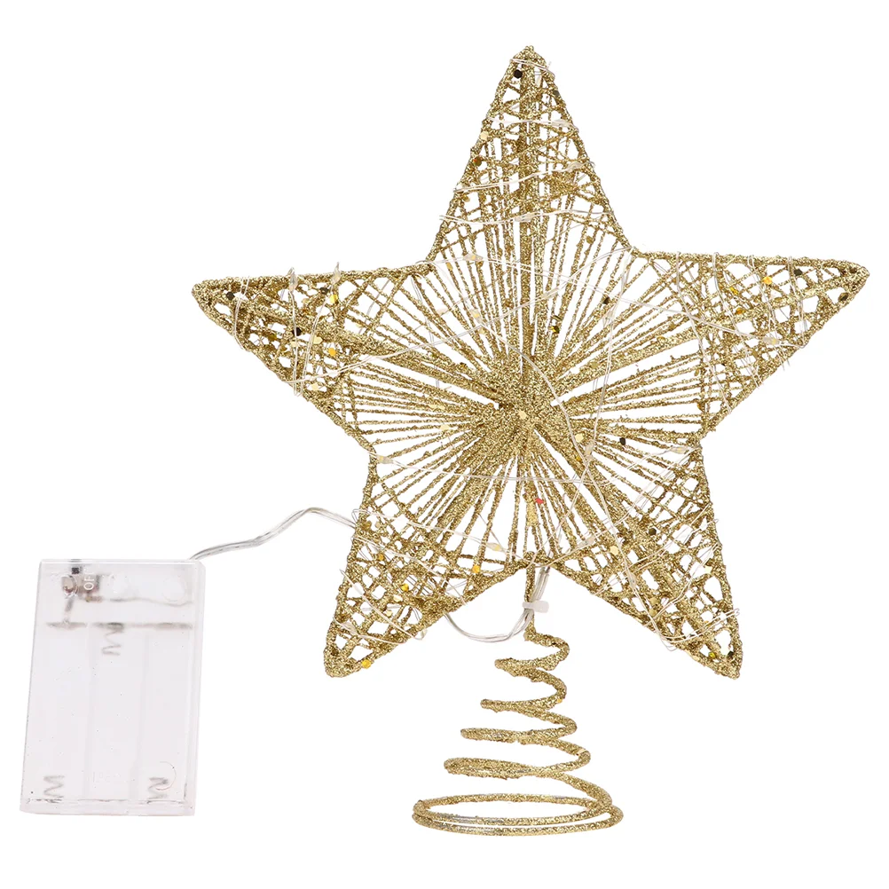 

Christmas Top Star Pentagram Xmas Tree Lighting Shape Adornment Party Prop Iron Ornament