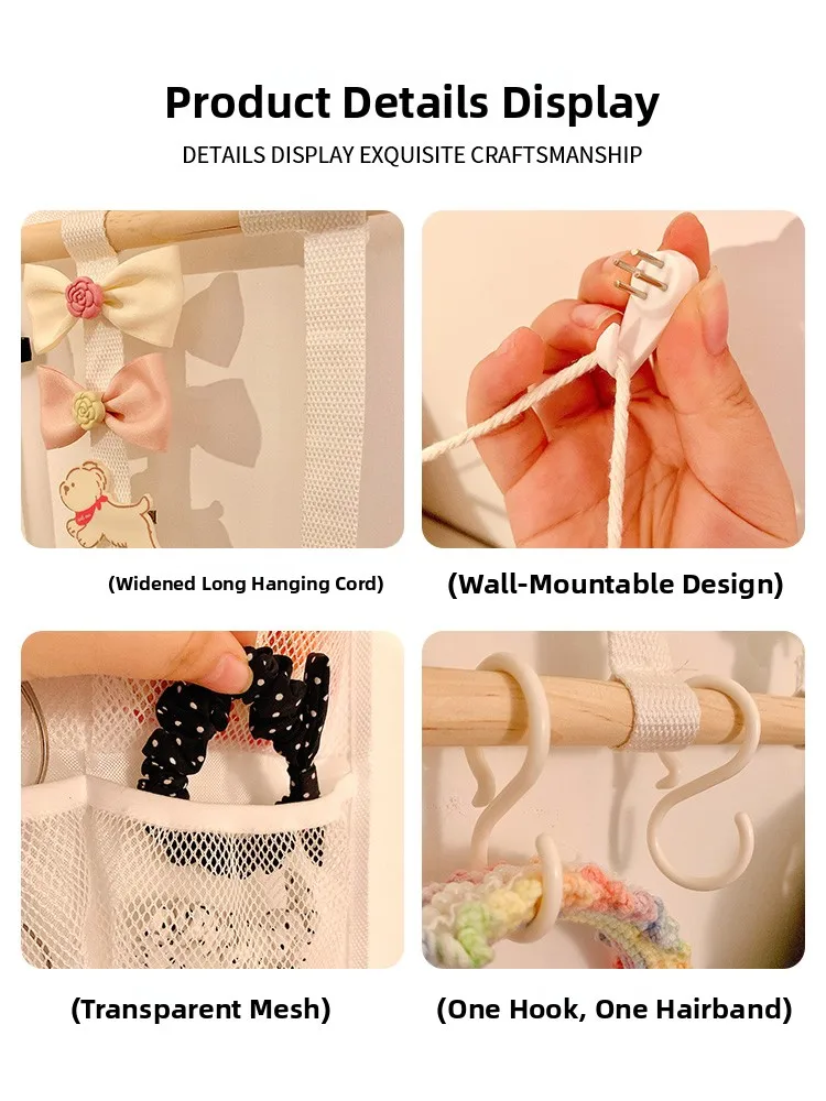 Large Capaci Hair Accories Wall Hanging Storage Organizer Women's Hand Jewelry Hair Clips Hair Ba Hair Ties Ra