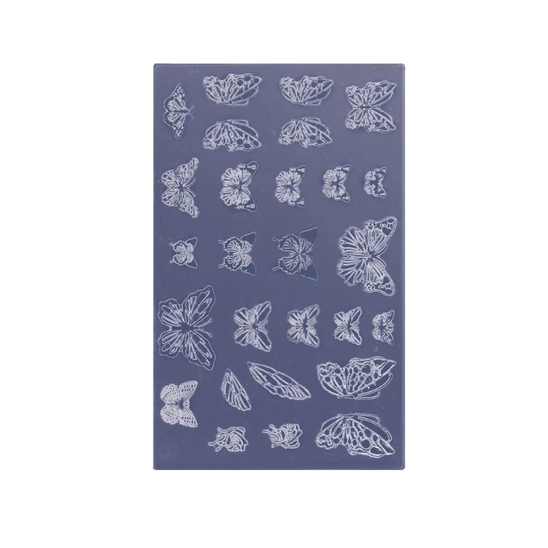 

Новая силиконовая комбинированная форма для тиснения бабочки для дизайна ногтей, инструмент для изготовления ногтей