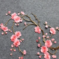 Plum Blossom Flower Embroidery Patch – 1PC Iron-On Applique Fabric Sticker for Clothing, DIY Sewing & Repair Craft - Image 6