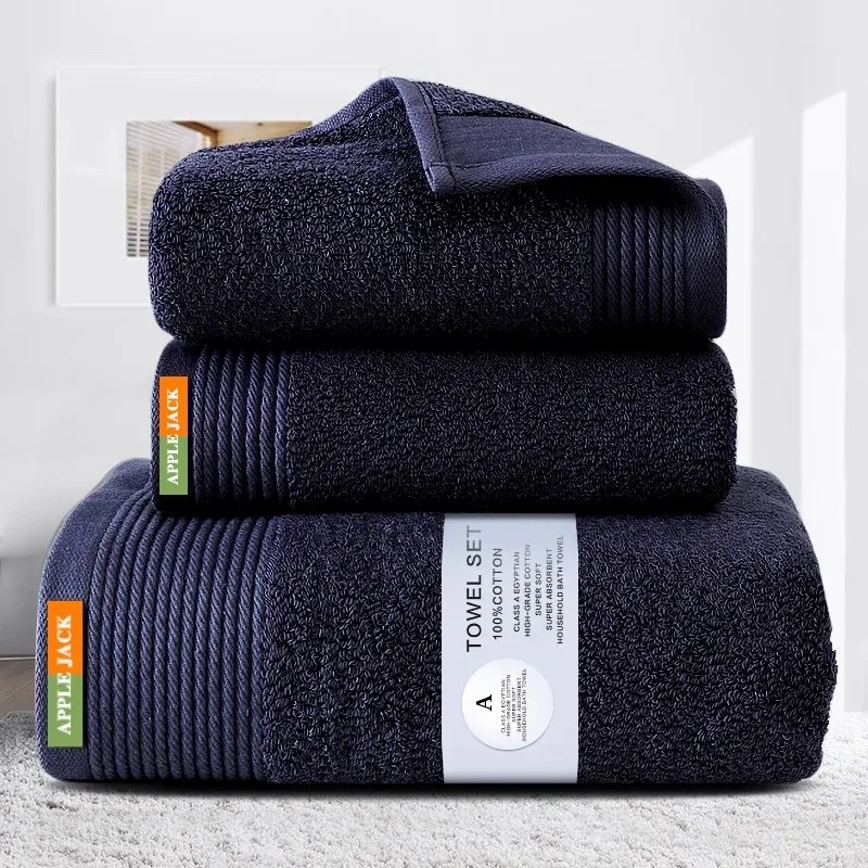 3PCS Towel Set 100% Egyptian Cotton Luxurious Face Towel Super Absorbent Quick Dry King Bath Towel Super Soft Sport Cloth 72*150