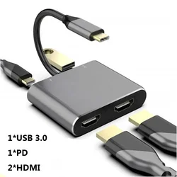 USB - C Dual HDMI 4K Hub and Docking Station (4 in 1 HD)