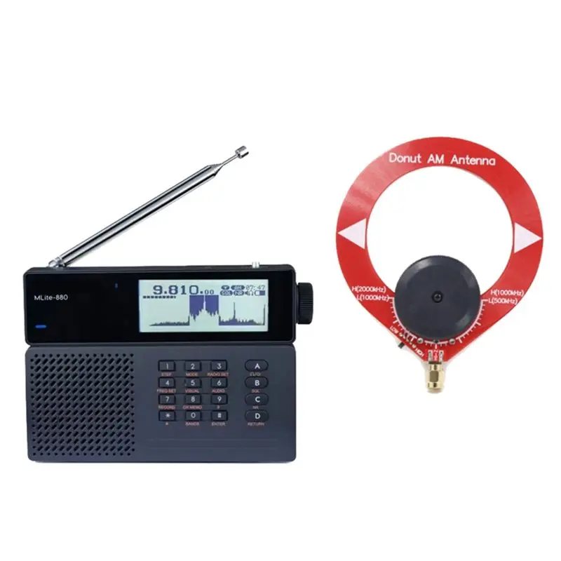 Y43A-Mlite-880 SDR 수신기(안테나 포함) DSP 라디오 SSB/AM/FM RDS 휴대용 풀 밴드 라디오 디지털 단파 라디오