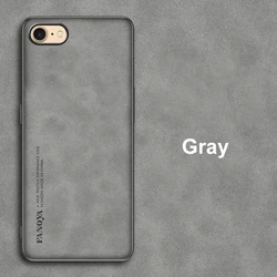 Luxury Sheepskin Leather Phone Case - Men's Business Edition for 6 plus 6s plus (Gray)