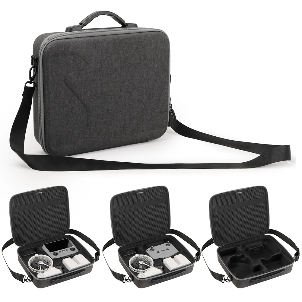 Storage Bag Portable Travel Shoulder Bag Hard Suitcase Storage Case for DJI Flip Drone RC 2/RC-N3 and Batteries