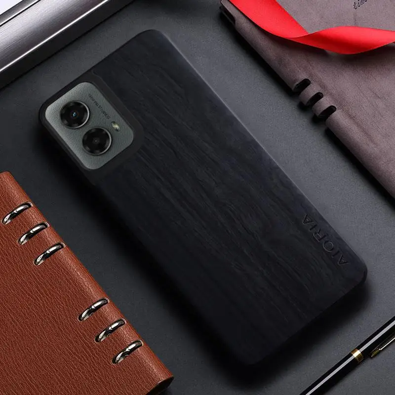 Bamboo Wood Pattern Leather Back Case