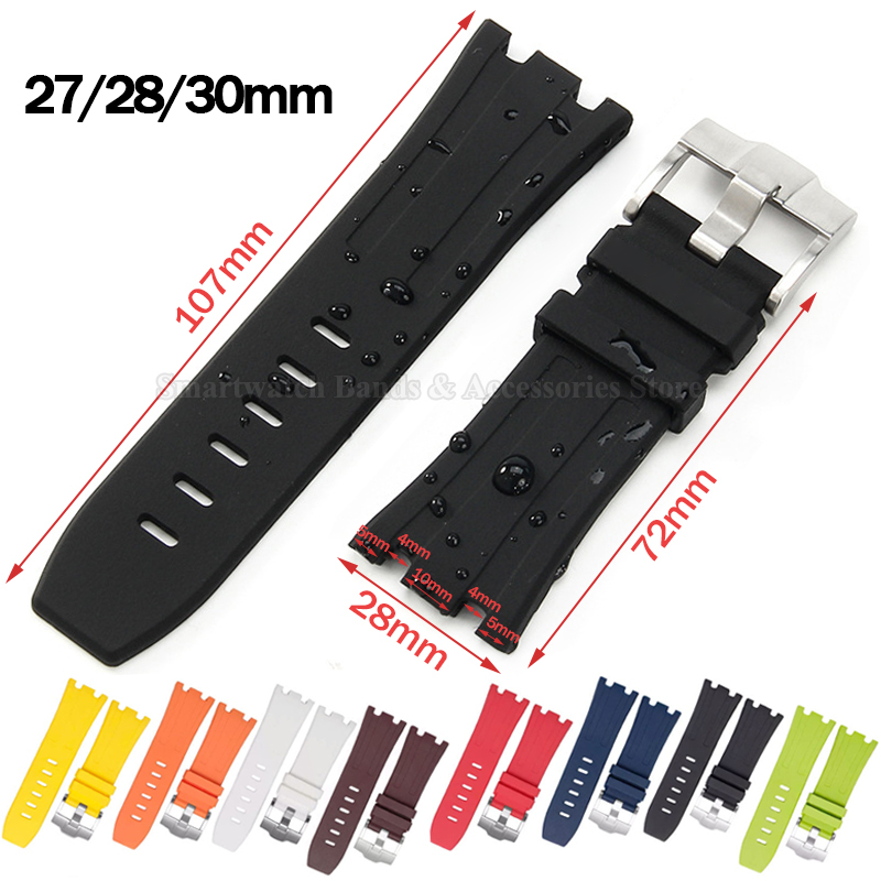 27mm 28mm 30mm Silicone Watch Strap for Oak Offshore 15400 Diving Rubber Bracelet for GA2100 Strap Men Women Sport Wrist Band