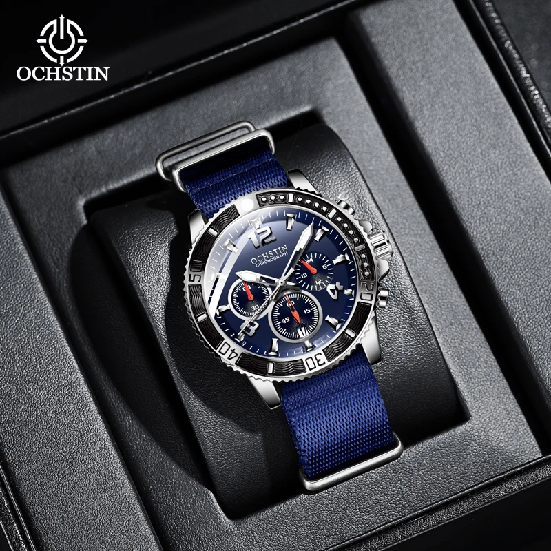 Ochstin 2024 New Creative Nylon Series Personalized Trend Original Multi functional Quartz Movement Men's Watch Quartz Watch