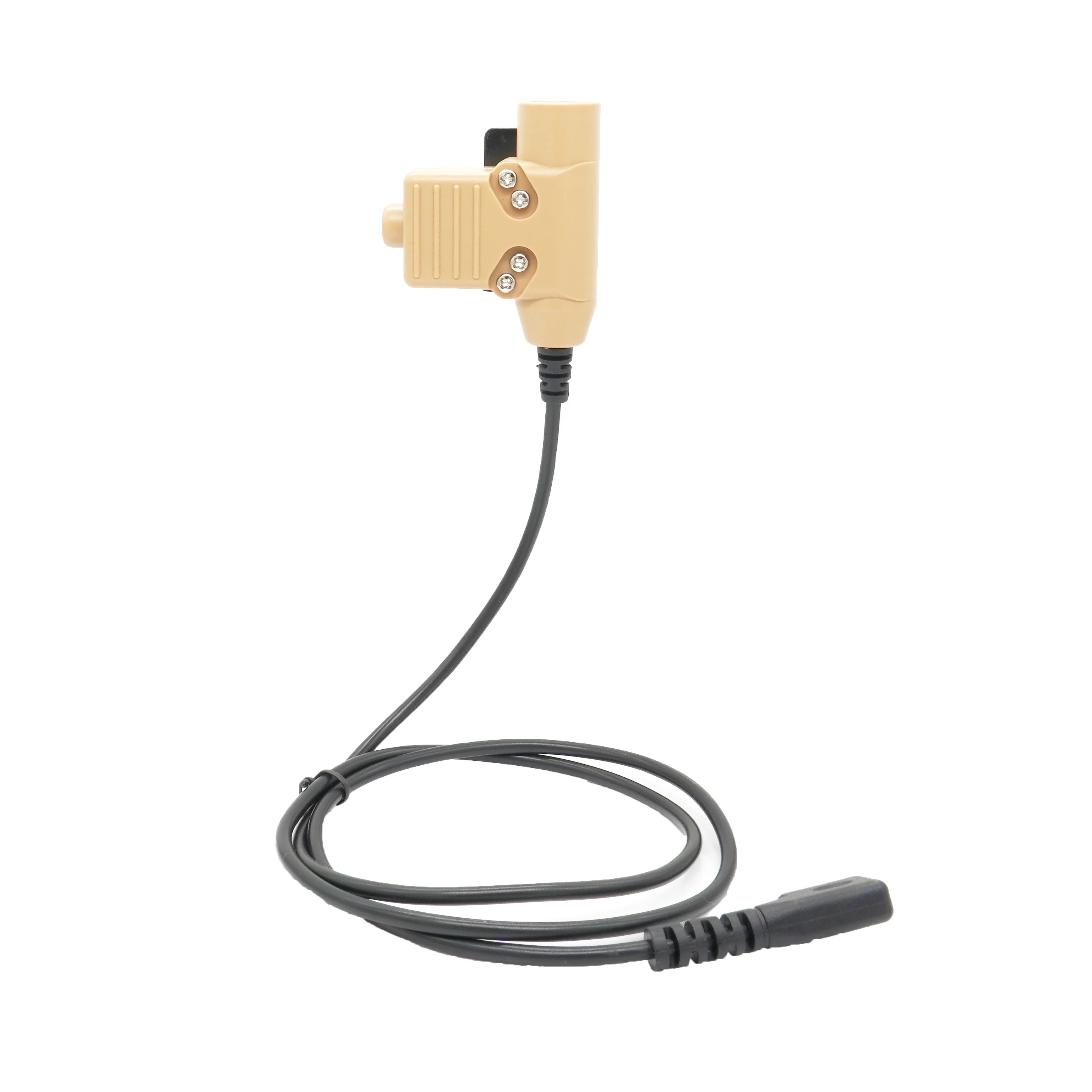 HD03 Tactical Bowman Elite II Headset Microphone with brown TK Adapter U94 PTT for Kenwood HYT TYT Baofeng walkie talkie Radio
