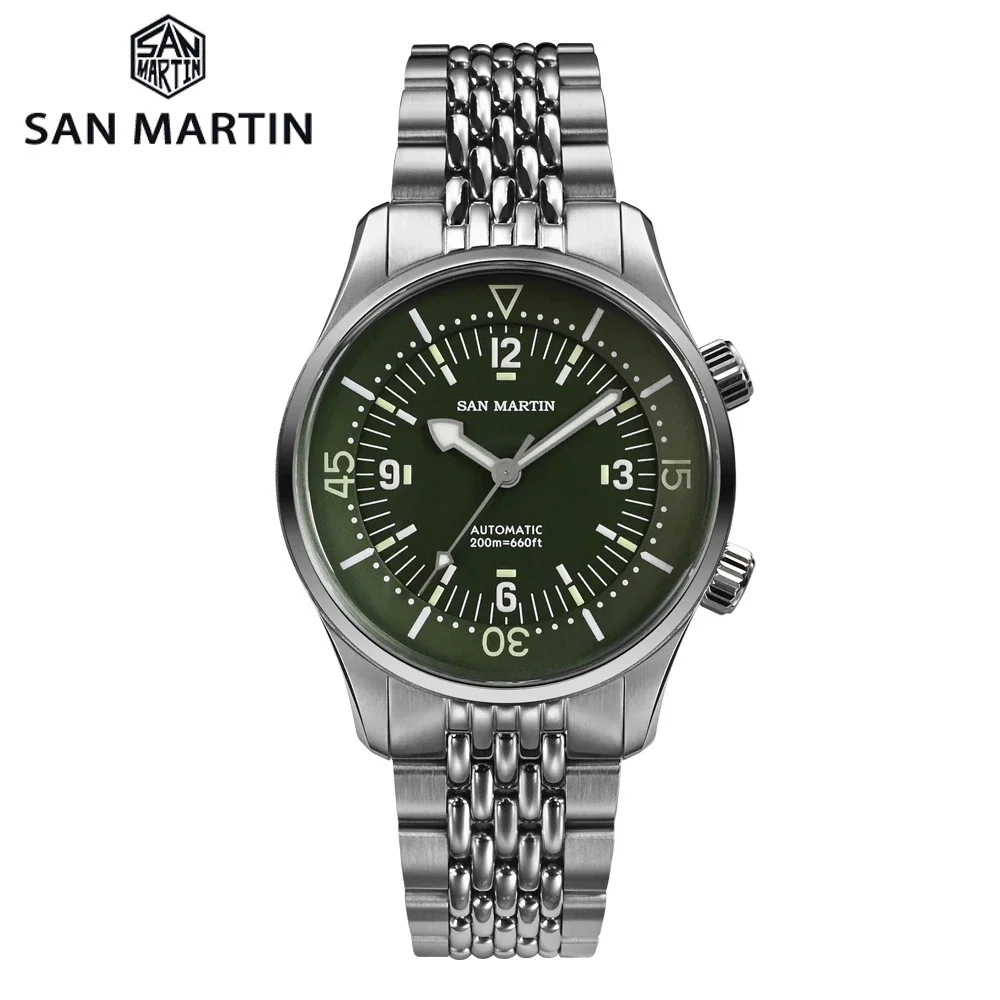San Martin 39Mm Leyenda Diver Watch Nh35 Movimento Meccanico Automatico Ar Sapphire Luminoso Impermeabile 200M Orologi Sn0141W