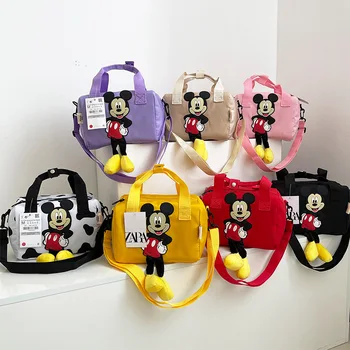 2021 New Disney Shoulder Bags Cartoons Mickey Mouse Nylon Bag Women Messenger Bag Cute Anime Fashion Handbag Gifts for A Girls 1