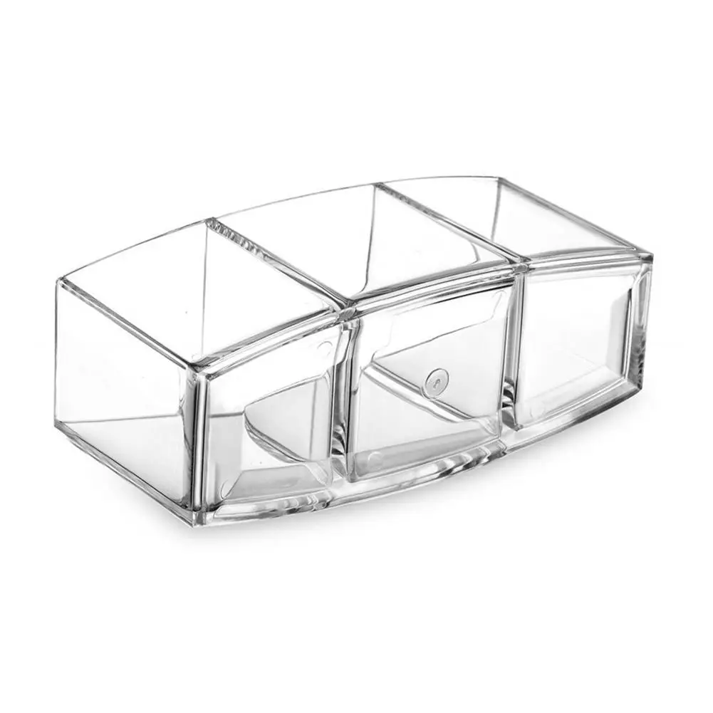 3 Holes Transparent Cosmetic Makeup Acrylic Makeup Brush Tool Storage Box Case Make-up Brush Holder Table Organizer Makeup Tool 6