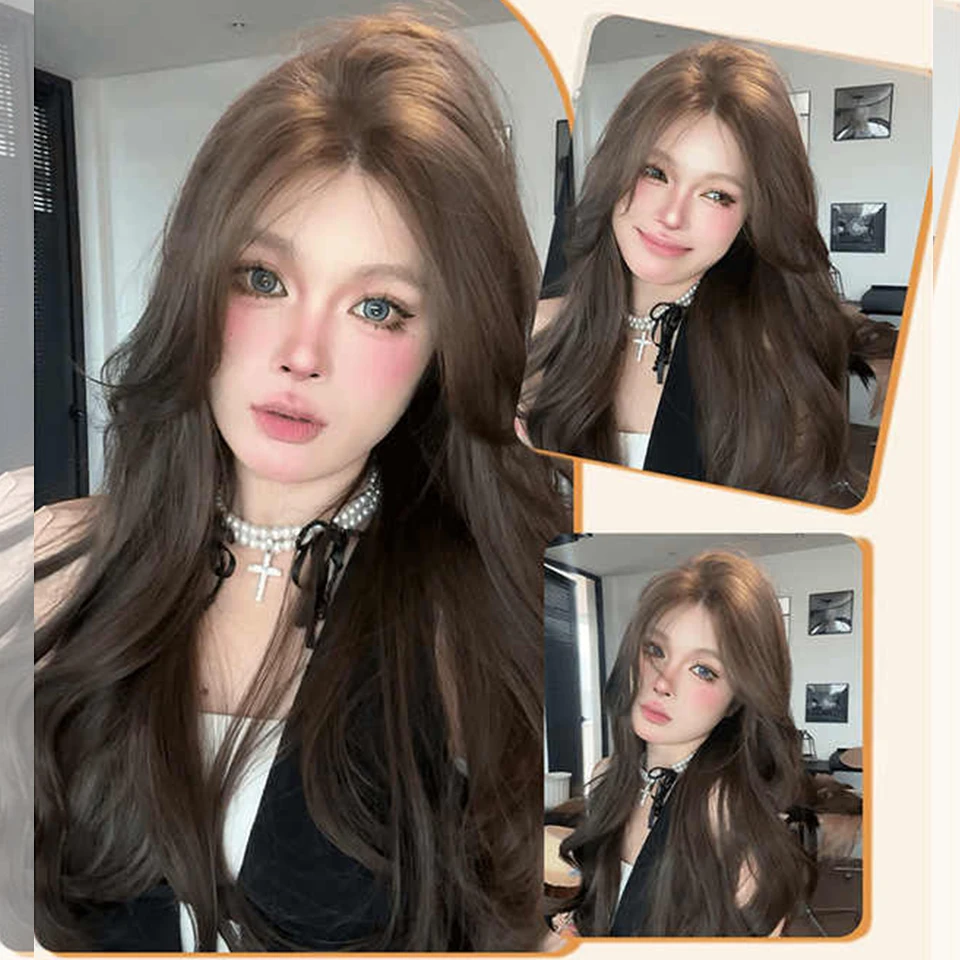 Brown Synthetic Long Deep Wave Wig For Women