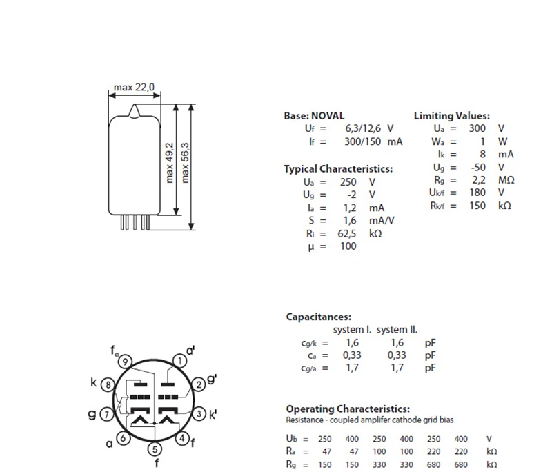 PSVANE tube Classic series ECC83 electronic tube replaces 12AX7 ECC803 B759 vacuum tube 6