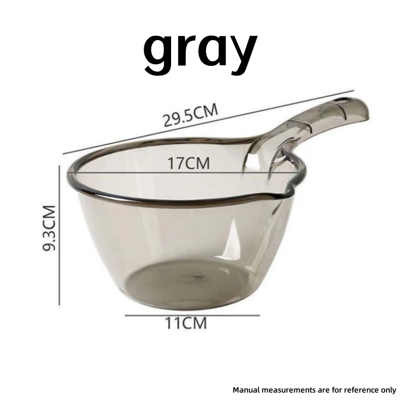 Transparent Water Ladle Plastic Dipper Thickened Anti-fall Bath Water Spoon Large Capacity Long Handle Shampooing Scoop