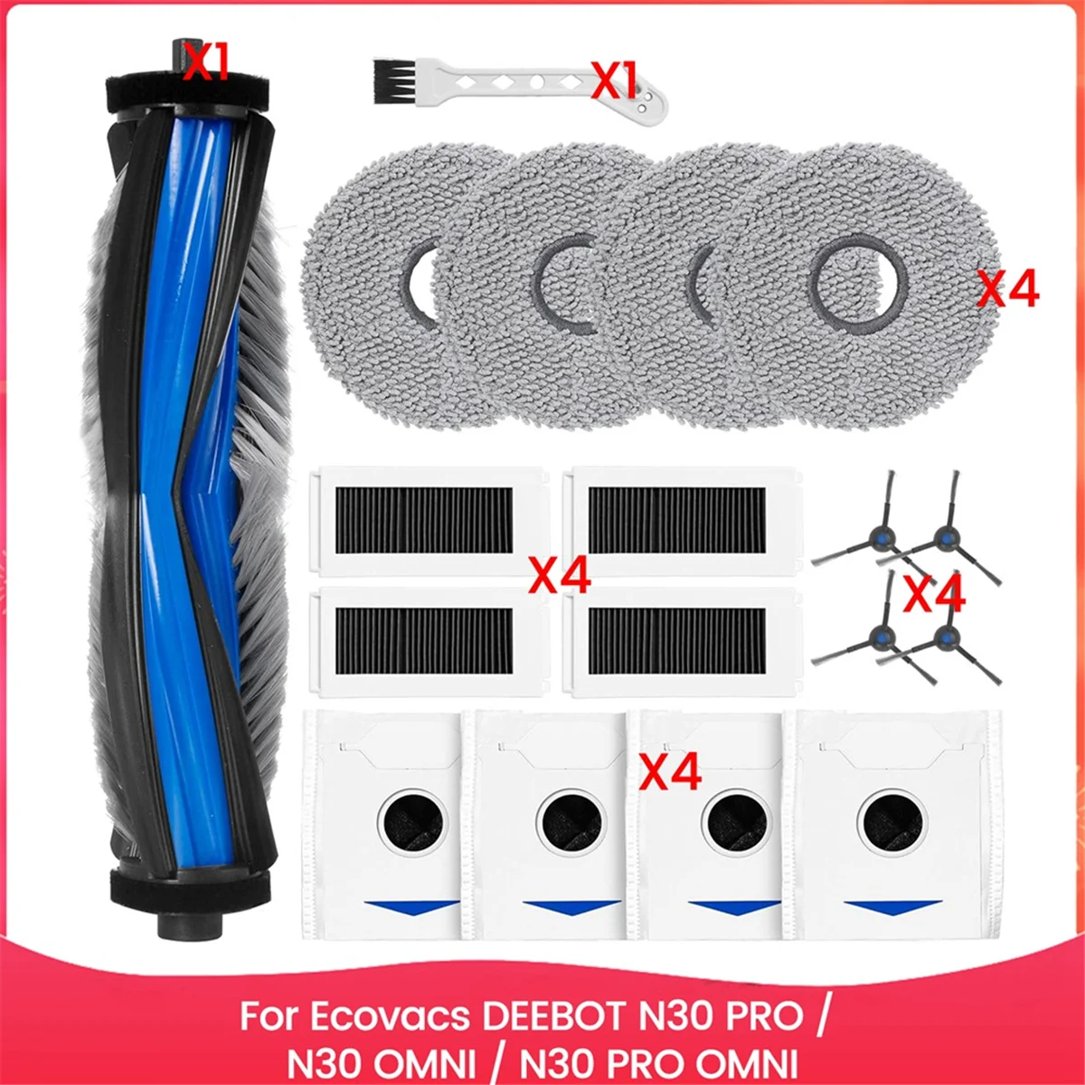Ecovacs 로봇 진공 청소기 메인 사이드 브러시용 액세서리 세트JAS