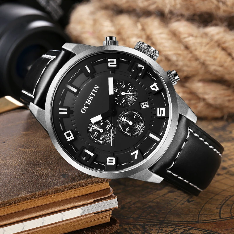 OCHSTIN 2024 New Personalized Trend Legendary Series Multi functional Quartz Movement Waterproof Watch Men's Quartz Watch