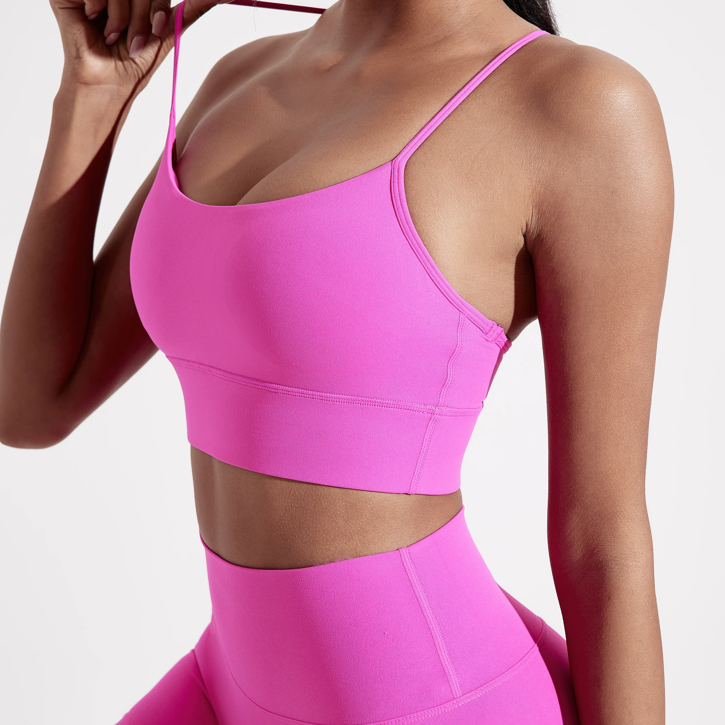 Solid Color Gym Yoga Underwear Women Y shape Fitness sport Bra high strength Tight Top Comprehensive Training  With Chest Pad 3