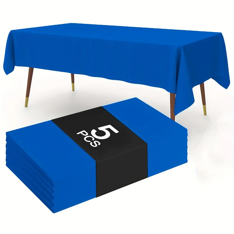 183×137cm Navy Blue Tablecloth Disposable Plastic Table Cover for Wedding Birthday Banquet Restaurant Festival Party Supplies 1