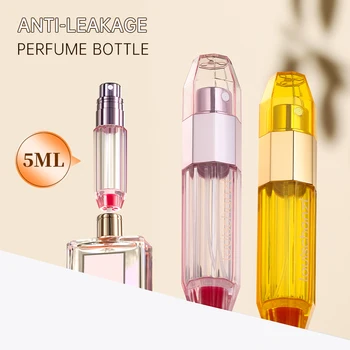 Louischanzl refillable perfume bottle Octagonal transparent travel perfume bottles portable sprayer Empty bottle 5ml mini bottle