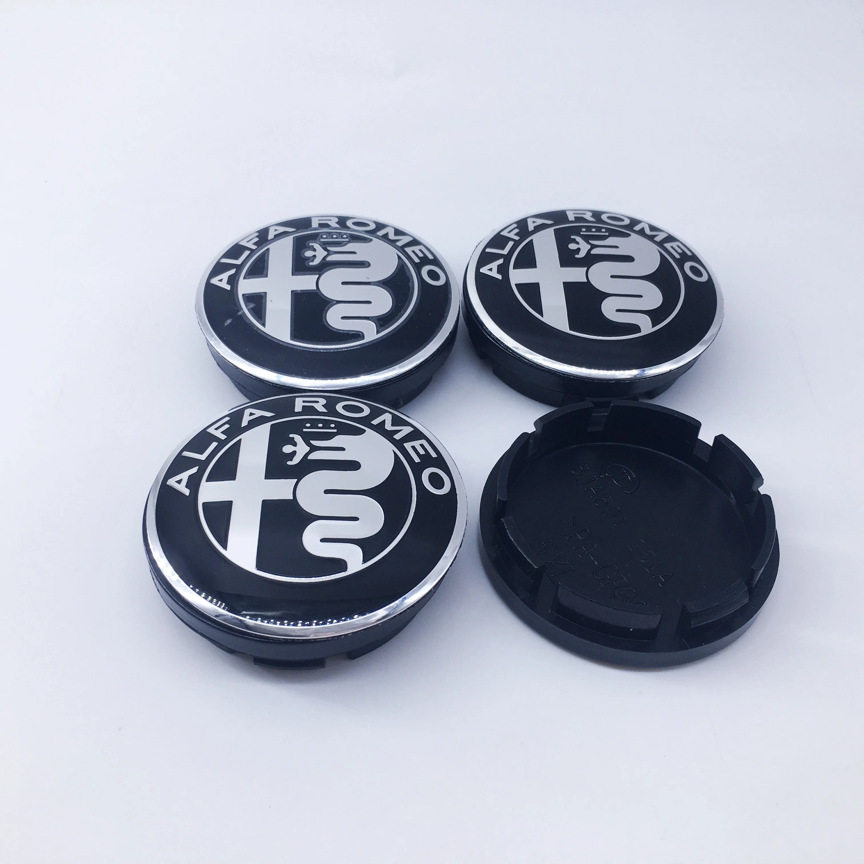 10pcs 56mm Black Wheel Hub Caps with Logo Cover Decoration