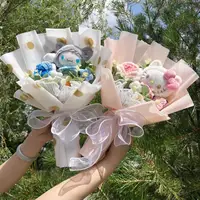Cartoon My Melody Kuromi Cinnamoroll Kt Cat Plush Doll Toy Flower Bouquet Gift Box Valentine's Day Christmas Graduation Gifts 2