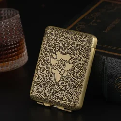 Vintage Engraved Metal Cigarette Case Holder - Elegant Pocket Storage Box Gift (Bronze)