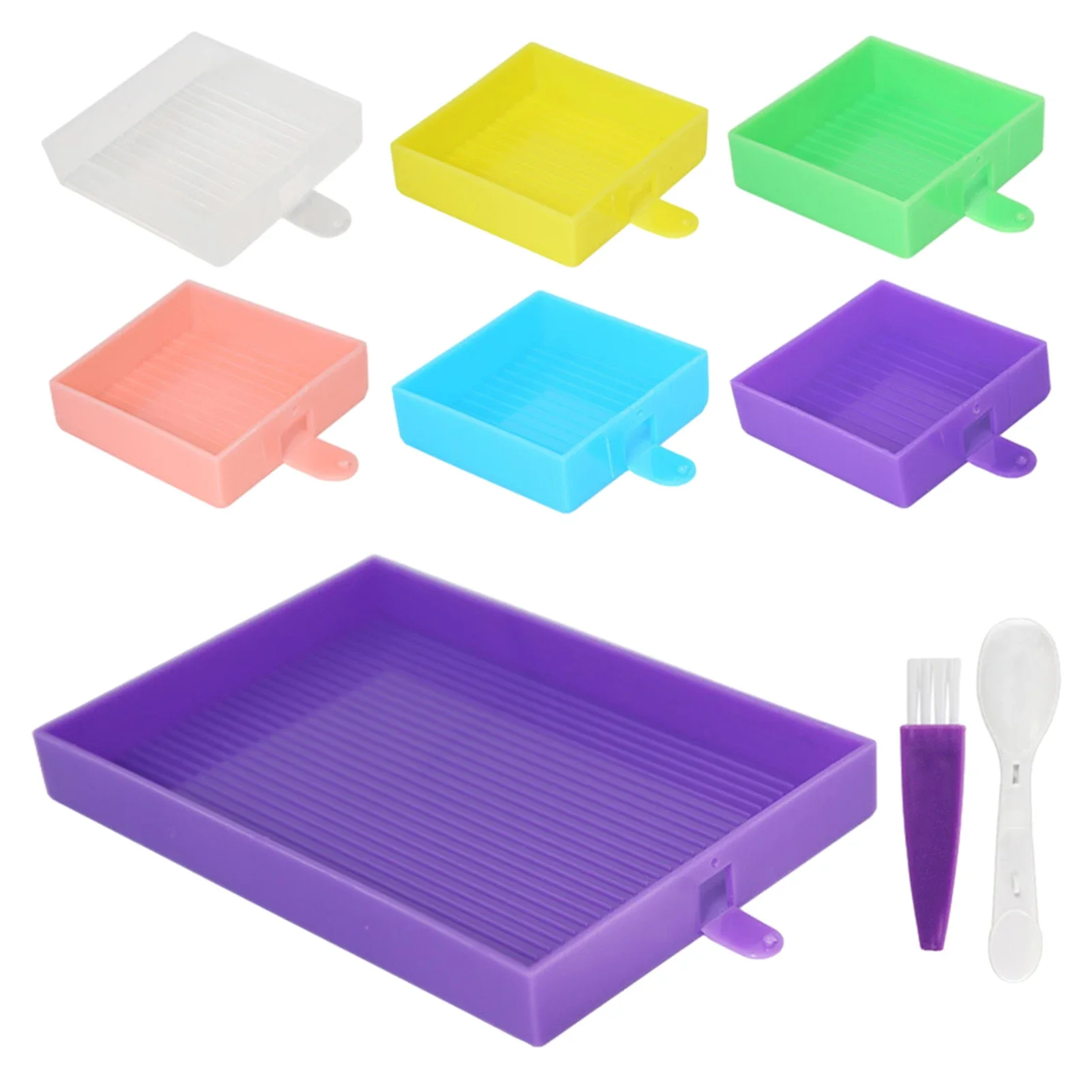 9pcs Rhinestone Bead Storage Painting Tray Reusable Diamond Accessories DIY Craft