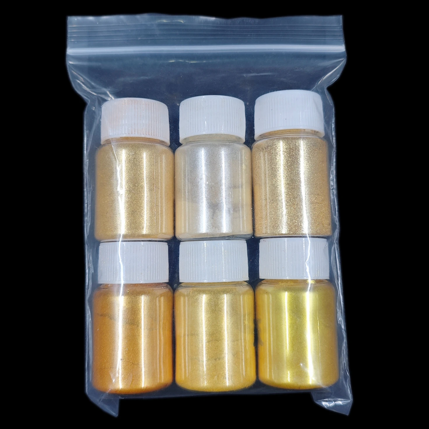 Royal Gold Mica Powder Symphony Highlight Pearlescent For Epoxy Resin Dye Nail Art Glitter Eyeshadow Soap Cosmetic Powder 6pcs