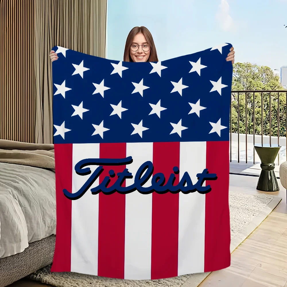 warm comfort  soft plush blanket cool for sofa living logo room office T-T-TitleistS-ES bedroom travel gift single-sided printed 3