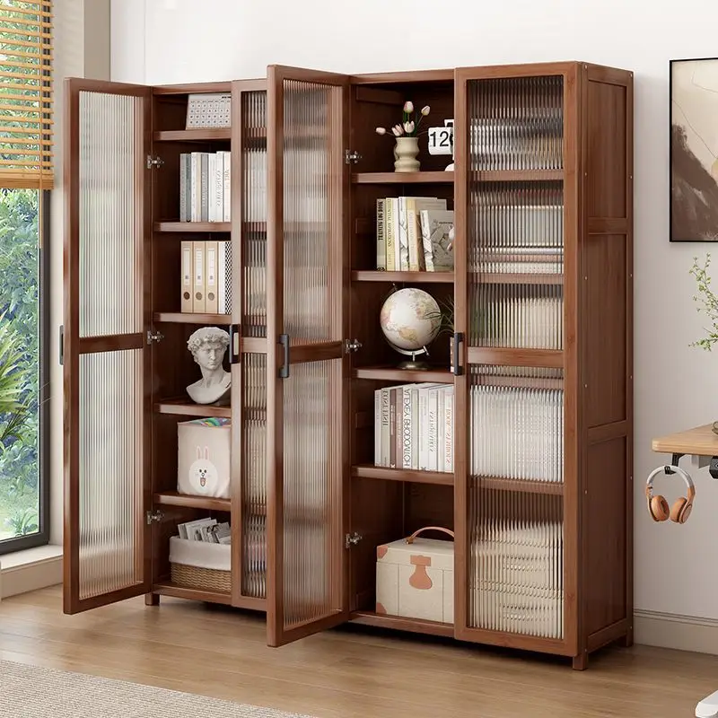 Bamboo Bookcase Storage Cabinet 2