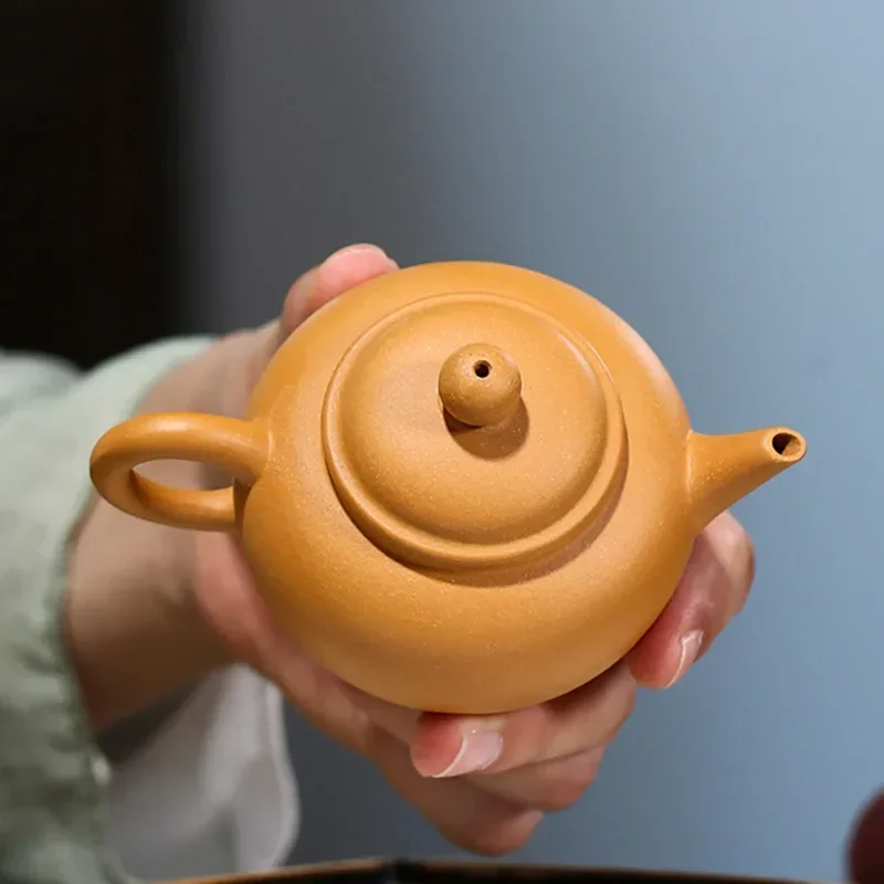 Purple Clay Teapot 100ml Chinese Yixing Purple Clay Teapot Raw Ore Section Mud Home Tea Pot Ball Hole Filtration Zisha Kettle Handmade Tea Set