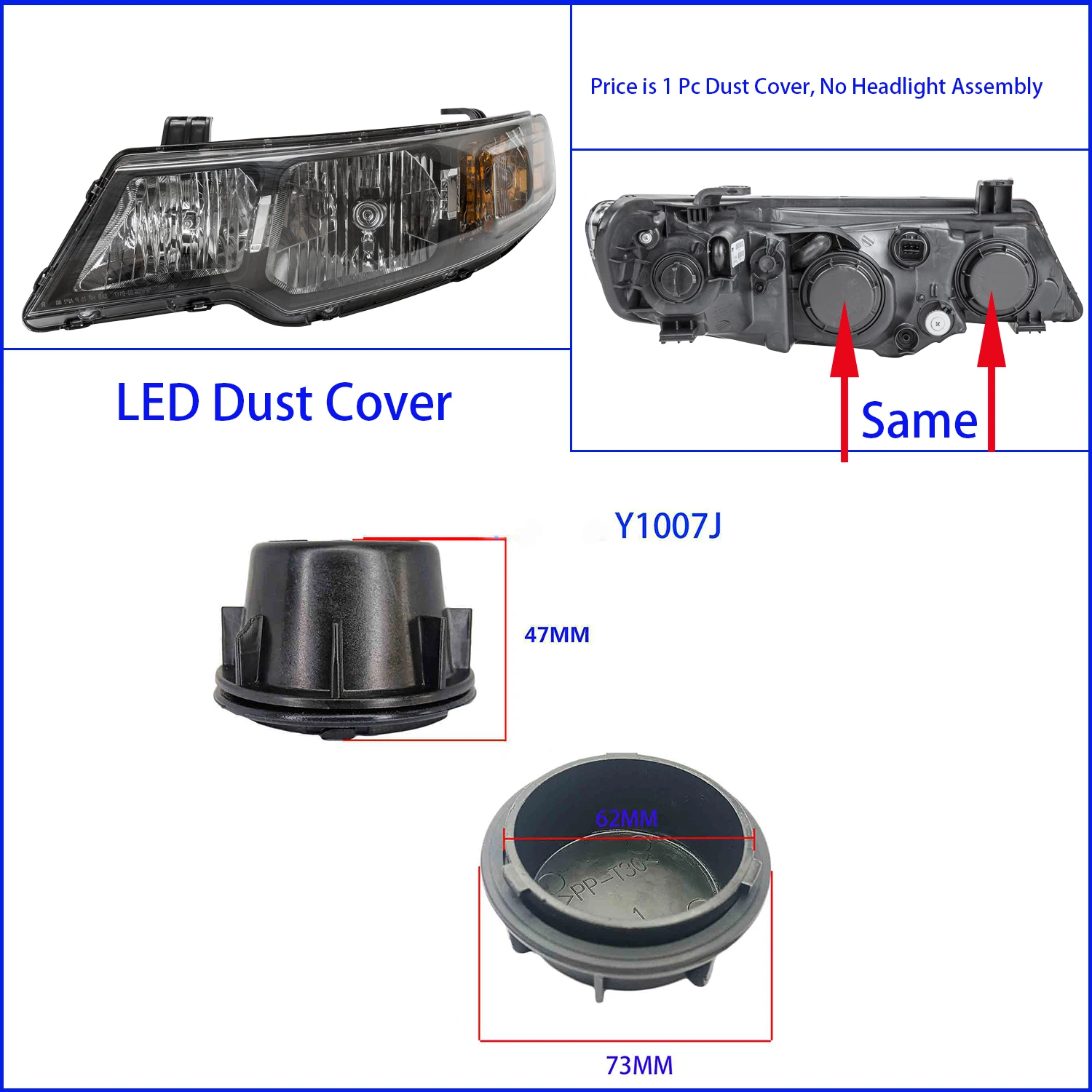 Tappo Antipolvere Faro Auto Per Kia - 921402D000, Plastica, Per Modelli 2003-2012