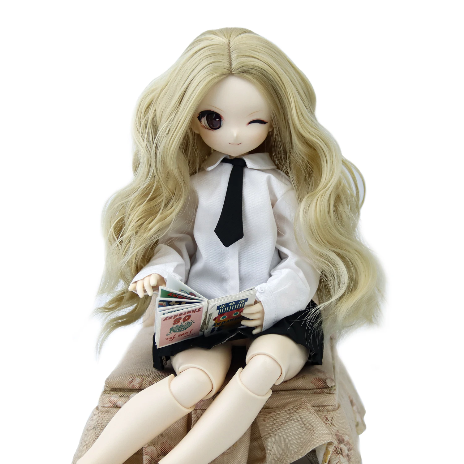 New 1/3 BJD Doll Wigs Korean silk Long Curly Blonde Hair For Dollfie SD MDD Doll shine ash brown long straight good quality synthetic wig ash blonde wig for woman 150% 30 none lace full machine made wig