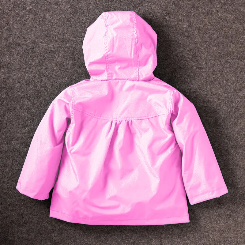 New Fashion Cute Kids Girls Cartoons Wind Rain Jacket Hooded Long Sleeve Windbreak Girl Waterproof Jacket Outwear Raincoat 2-6Y wool pea coat