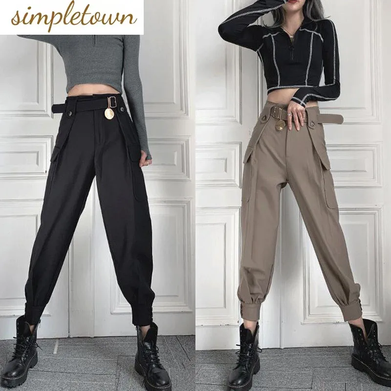 2023 Spring/Summer Korean Version New Temperament Casual Women's Pants Loose and Versatile Trendy Harlan Pants large pregnant women carrying 50 pounds of extra weight 2023 new trendy harlan pants suspender trousers straps pantalones