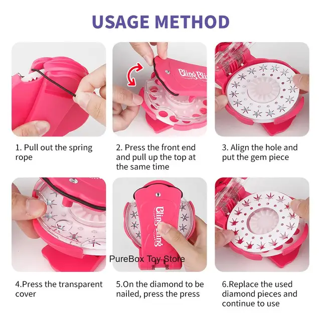 360/180 Bling Bling Gem Stamper for Hair Gems Blinger Toys for Girls Kids Makeup Tool Hair Crystal Diamond Sticker Deluxe Kit 2