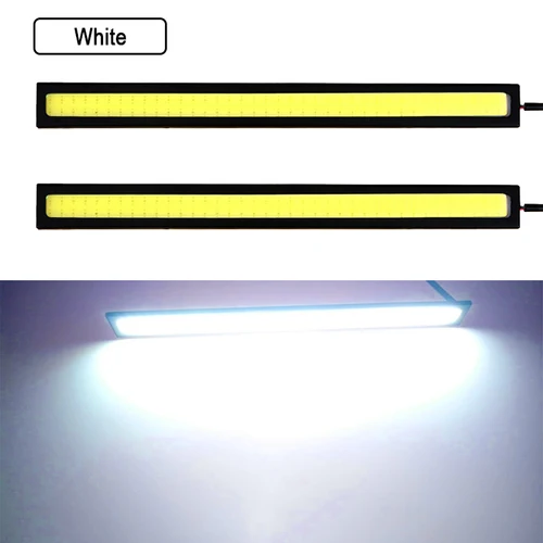 슈퍼 브라이트 LED COB 안개 전구 자동차 DRL LED 스트립 1 개, 주간 주행 라이트 바 12V 6500K 자동 인테리어 스타일링 램프 4