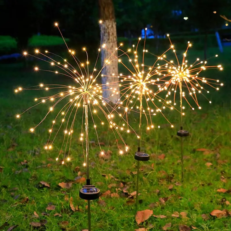 LED Solar Firework Lights Outdoor Garden Decoration Fairy Lights Waterproof Dandelion Lawn Lamp For Patio Garden solar lights camping light solar wall lamp solar fireworks lights solar led lights led fairy lights