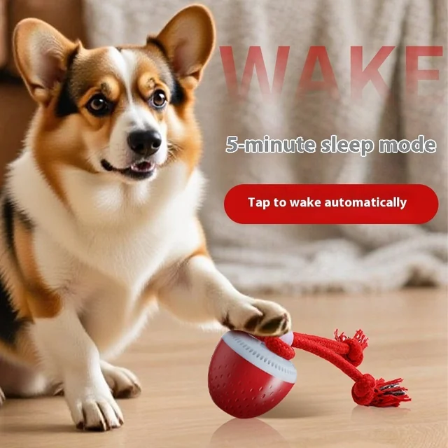 Smart Dog Toy Ball Electronic Pet Interactive Toy 3 Modes Moving Ball Rope USB Automatic Moving Bouncing for Puppy Chew Products 3
