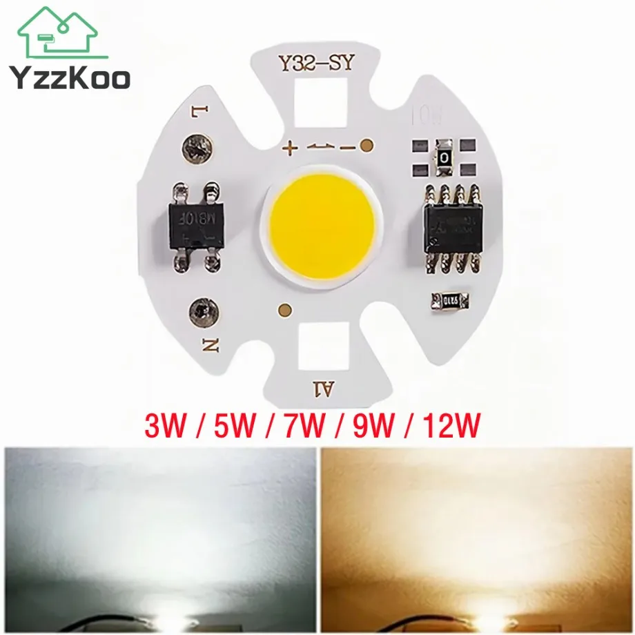 

YzzKoo Y32 COB LED Chip Lamp Matrix AC 220V 3W 5W 7W 9W 12W For Floodlight Spotlight No Need Drive Projector Light Bulb Beads