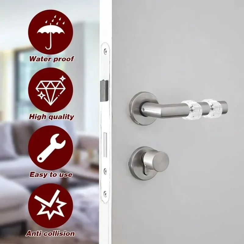 Transparent PVC Door Handle Stopper and Wall Protector - Shock Absorber