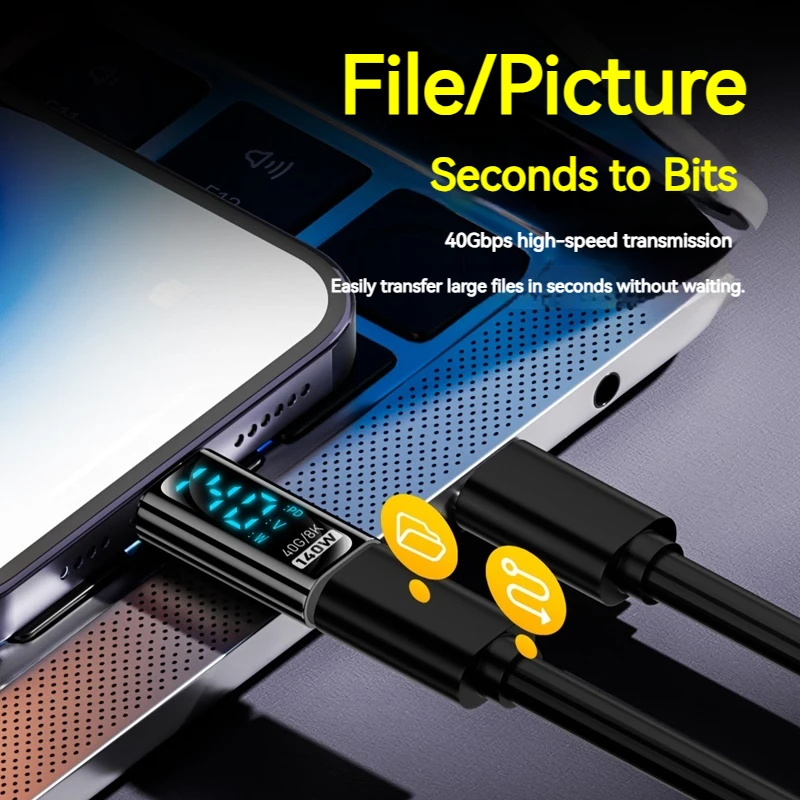 140W Digital Display USB 40Gbps Type-C OTG Adapter 8K Vedio USB-C Data Tranfer Fast Charging Converter for Macbook Phone Laptop otg adapter usb to type c adapter type c adapter