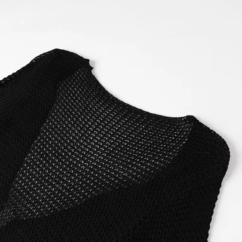 Vestido de otoño de punto calado para mujer, transparente, con escote en V, sin espalda, informal, para playa, vacaciones, maxivestido de punto, vestido de mujer nuevo