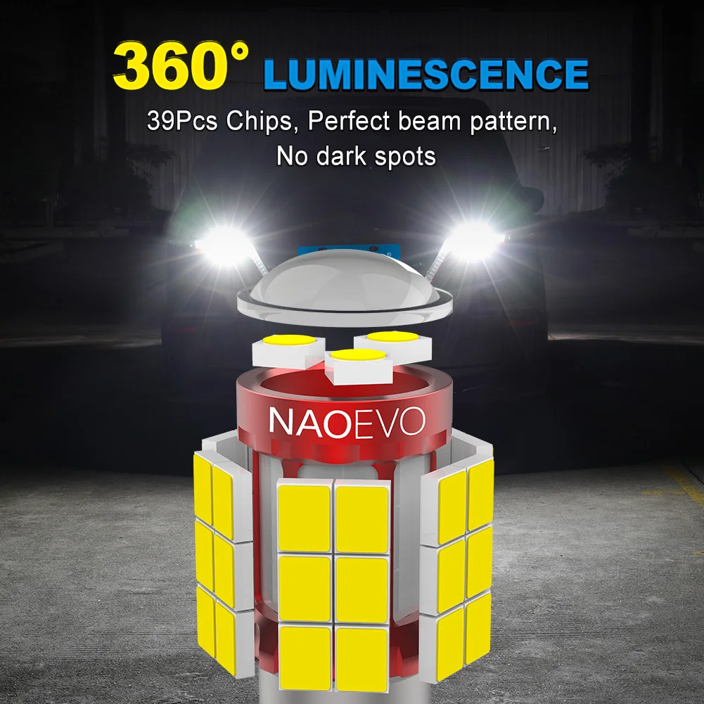 NAO P21W LED  2000Lm PY21W BA15S T20 7443 7440 1157 P21/5W T10 W5W W21W W21/5W 1156 BAU15S BAY15D T25 3157 3156 12