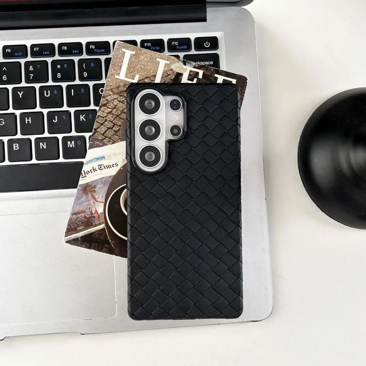 Luxury Woven Weave Pattern Leather Soft TPU Shockproof Phone Case - Premium Protective Back Cover