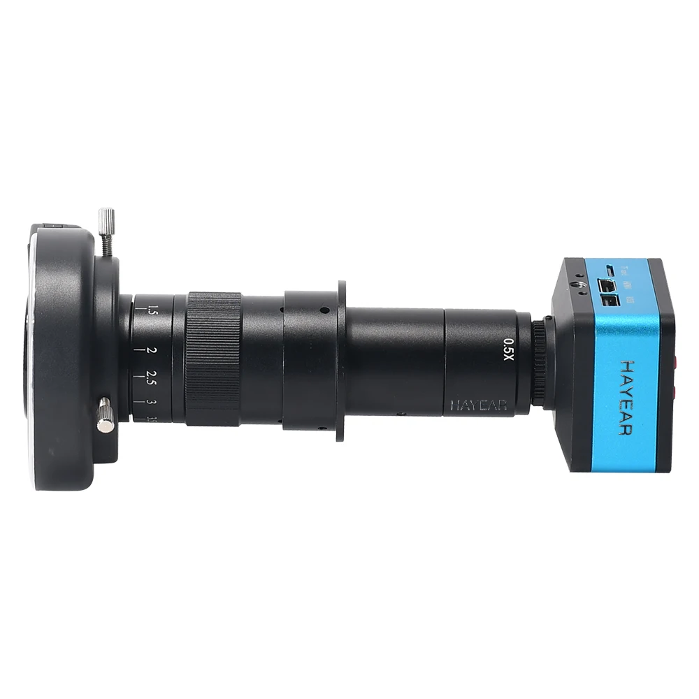 HAYEAR 12MP 4K 2160P HDMI USB 산업용 비디오 디지털 현미경 카메라 180X 300X 줌 C 마운트 렌즈 수리 납땜 도구용