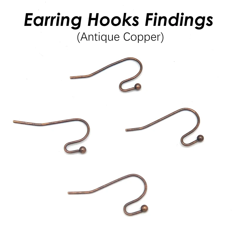100 x Earring Hooks Silver Bronze Copper Earrings Wires